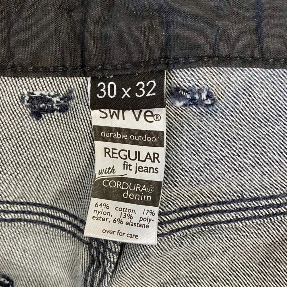 Swrve Regular Fit Jeans Cycling‎ 4-Way Stretch Indigo Blue Cordura Sz 30x32 NWT